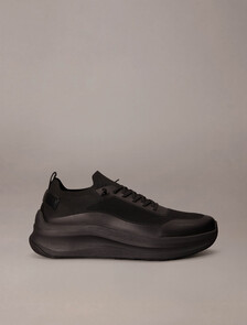 Mesh Chunky Runner Sock Trainers, Triple Black, hi-res