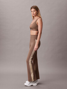 Shine Stripe Flared Leggings, Shitake, hi-res