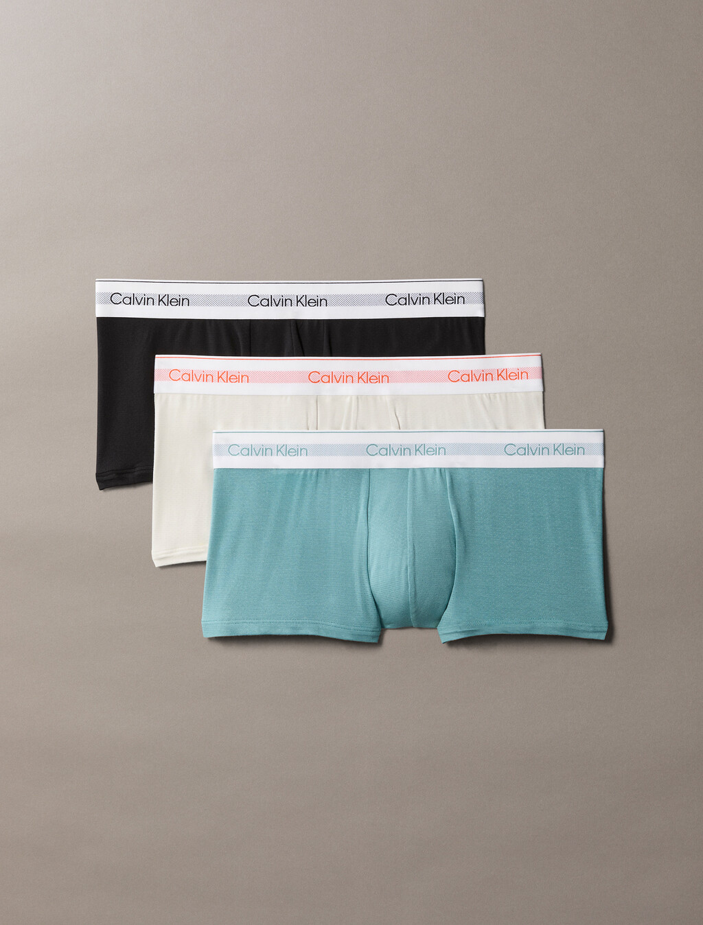 3 件套組 Icon Cotton Air 棉質低腰平口內褲, Black/Chalk w/ Orange Glow Logo/Zoni Beach, hi-res