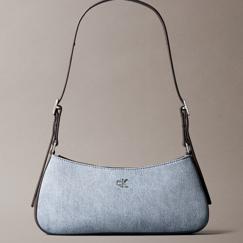 Small Denim Monogram Logo Shoulder Bag LIGHT WASH DENIM