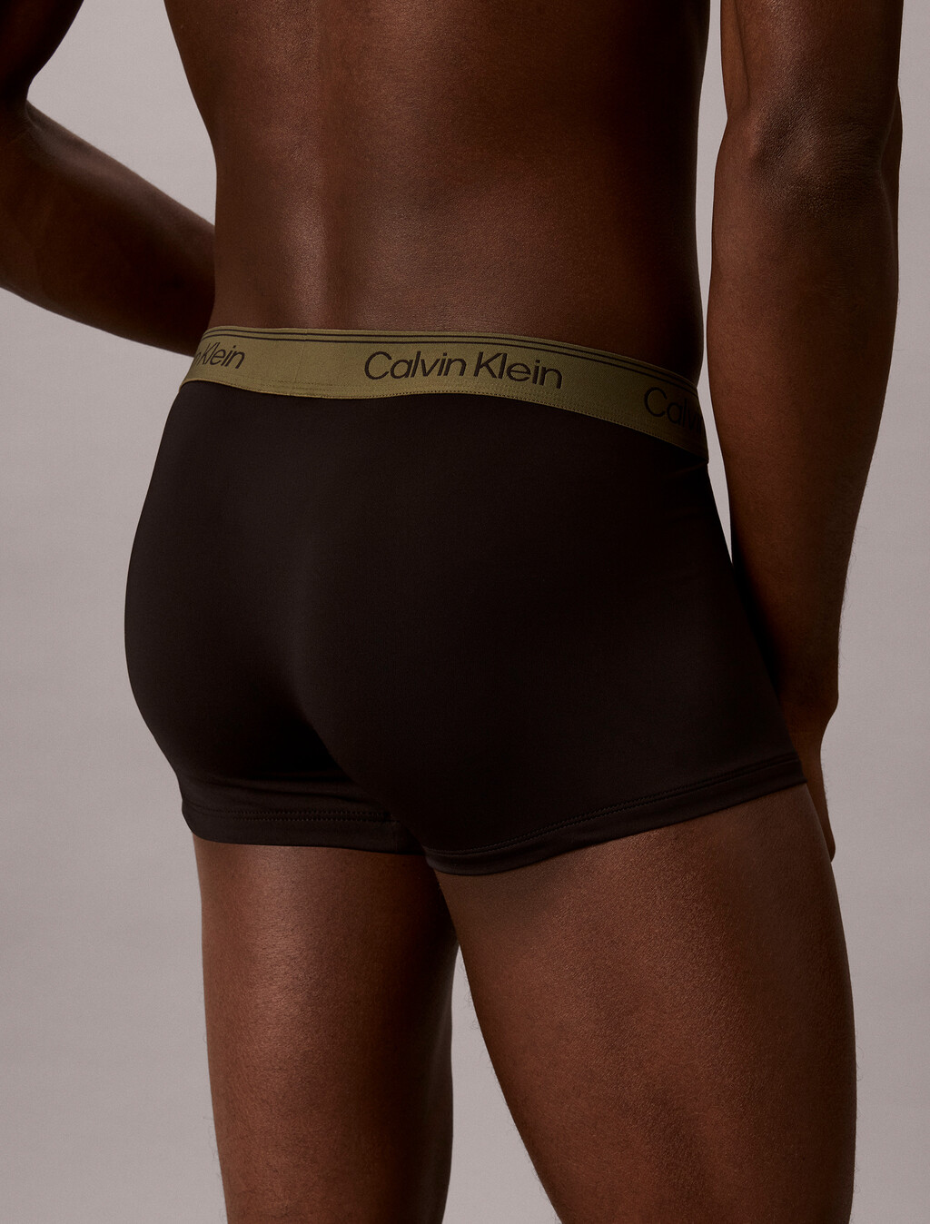 3 Pack Low Rise Trunks - Microfibre Stretch, BLACK W/ BRONZE FLASH WB/Black/Olive Night WBs, hi-res
