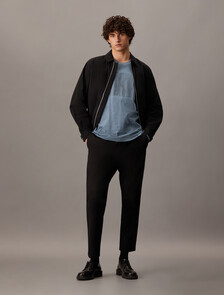 Graphic Monogram Relaxed Long Sleeve Tee, China Blue, hi-res