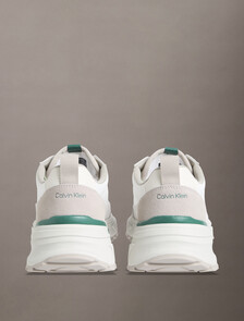 Suede and Nylon Runner Trainers, Bright White/Galapagos Green, hi-res