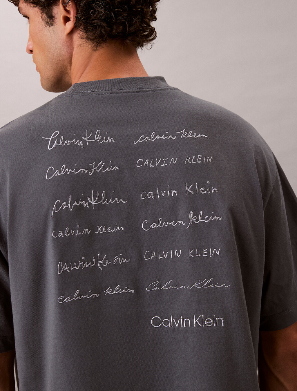 Relaxed Script Logo T-shirt, Turbulence, hi-res