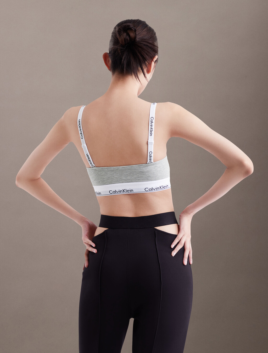 Modern Cotton Bandeau Bralette, Grey Heather, hi-res