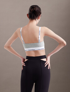 Icon Cotton Bandeau Bralette, Grey Heather, hi-res