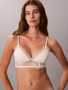 CK BLACK 婚紗薄墊三角胸罩, Antique White, hi-res