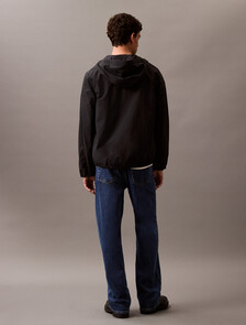Crinkle Nylon Hooded Windbreaker Jacket, Black Beauty, hi-res