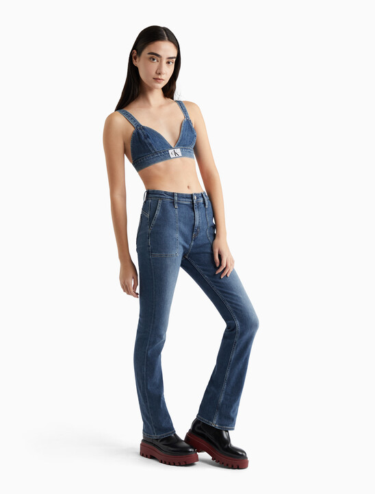 Italian Denim High Rise Body Slim Bootcut Jeans
