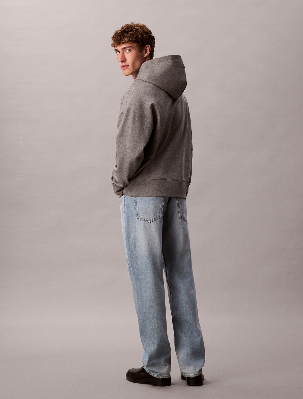經典標誌毛圈布連帽運動衫, Medium Grey Heather, hi-res