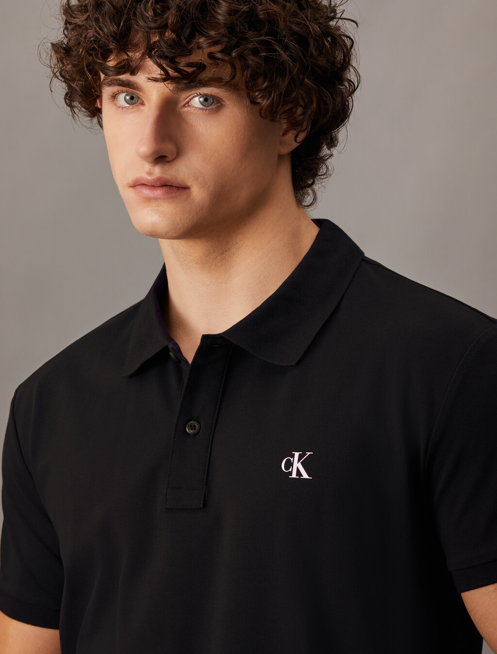 CK 標誌珠地棉 Polo 衫, Ck Black, hi-res