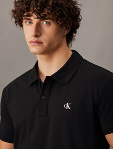 CK 標誌珠地棉 Polo 衫, Ck Black, hi-res