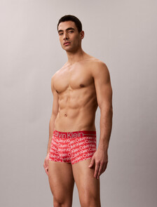 Icon 超細纖維彈性金屬感低腰平口內褲, ECHO LOGO RED GALA, hi-res