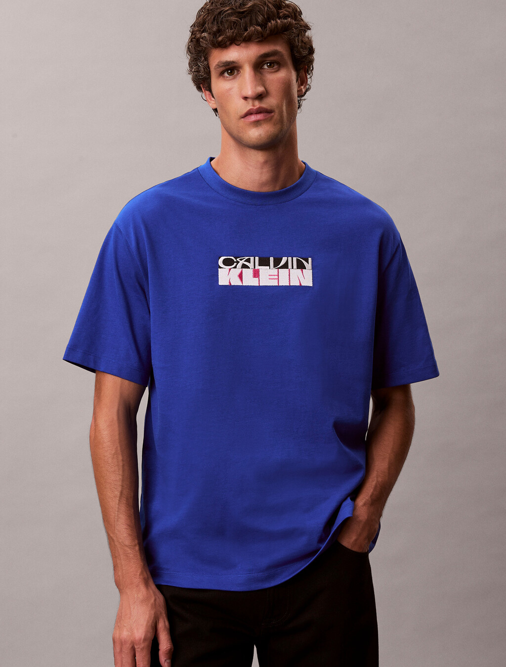 Block Logo Graphic Relaxed T-Shirt, Cobalt, hi-res
