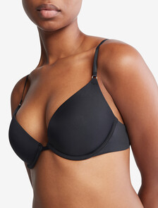 Minimalist Push Up Plunge Bra, Black, hi-res