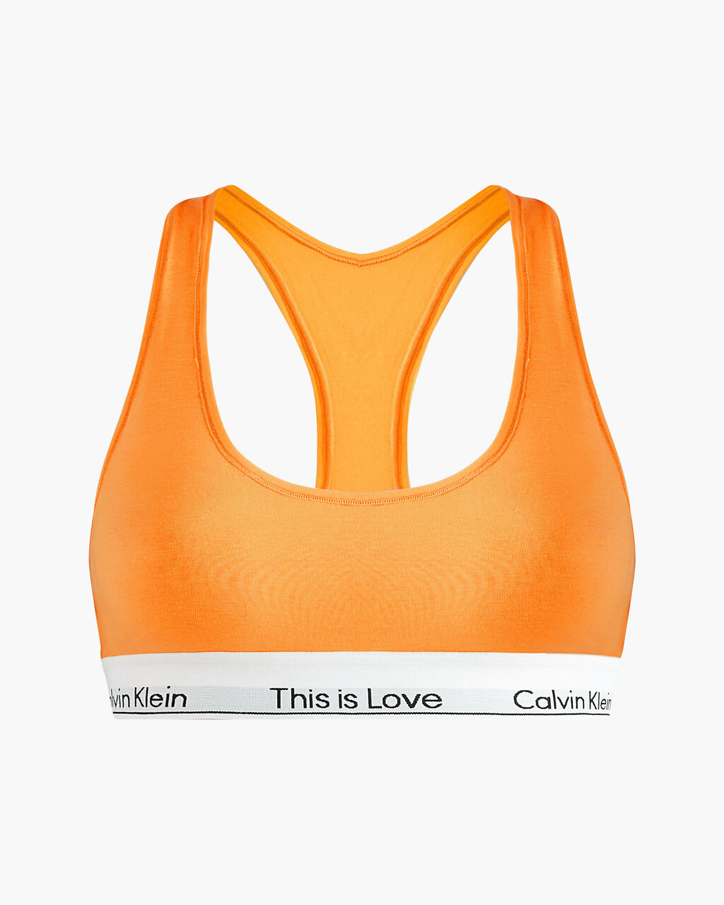 Calvin Klein Organic Cotton Stretch Bandeau Bralette in Orange