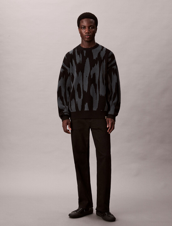 提花圖案寬鬆毛衣