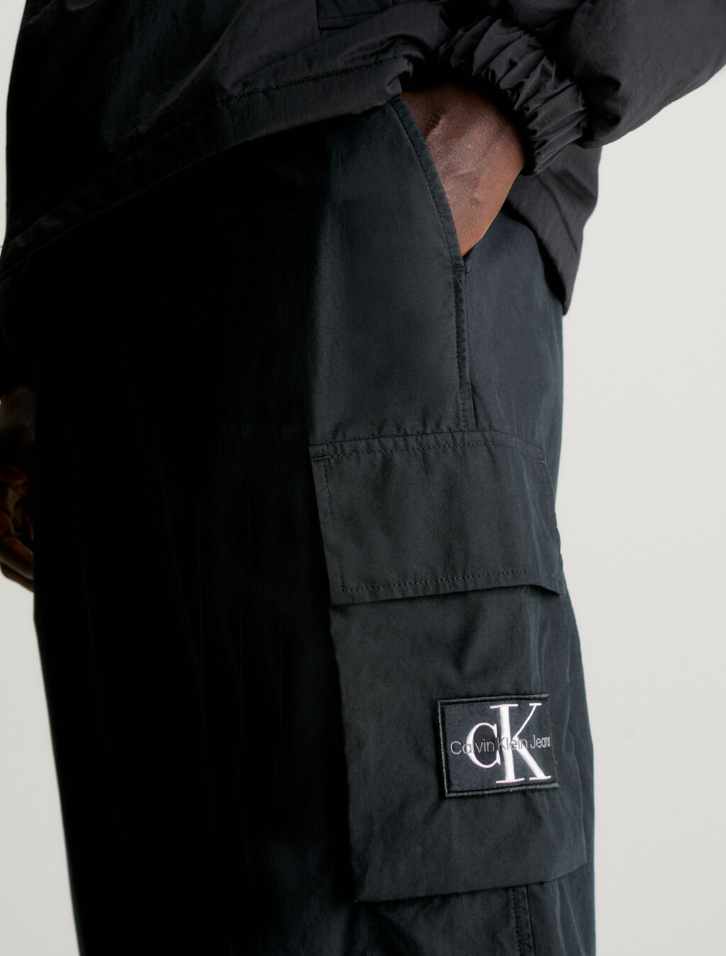 Cotton Poplin Utility Trousers, CK BLACK, hi-res