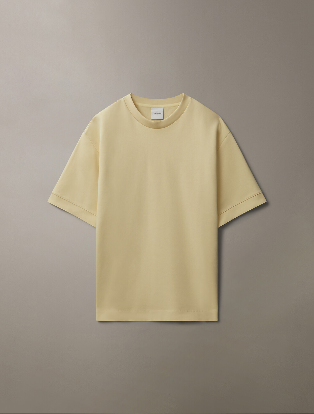 精疏輕盈雙面針織棉圓領 T 恤, Reed Yellow, hi-res