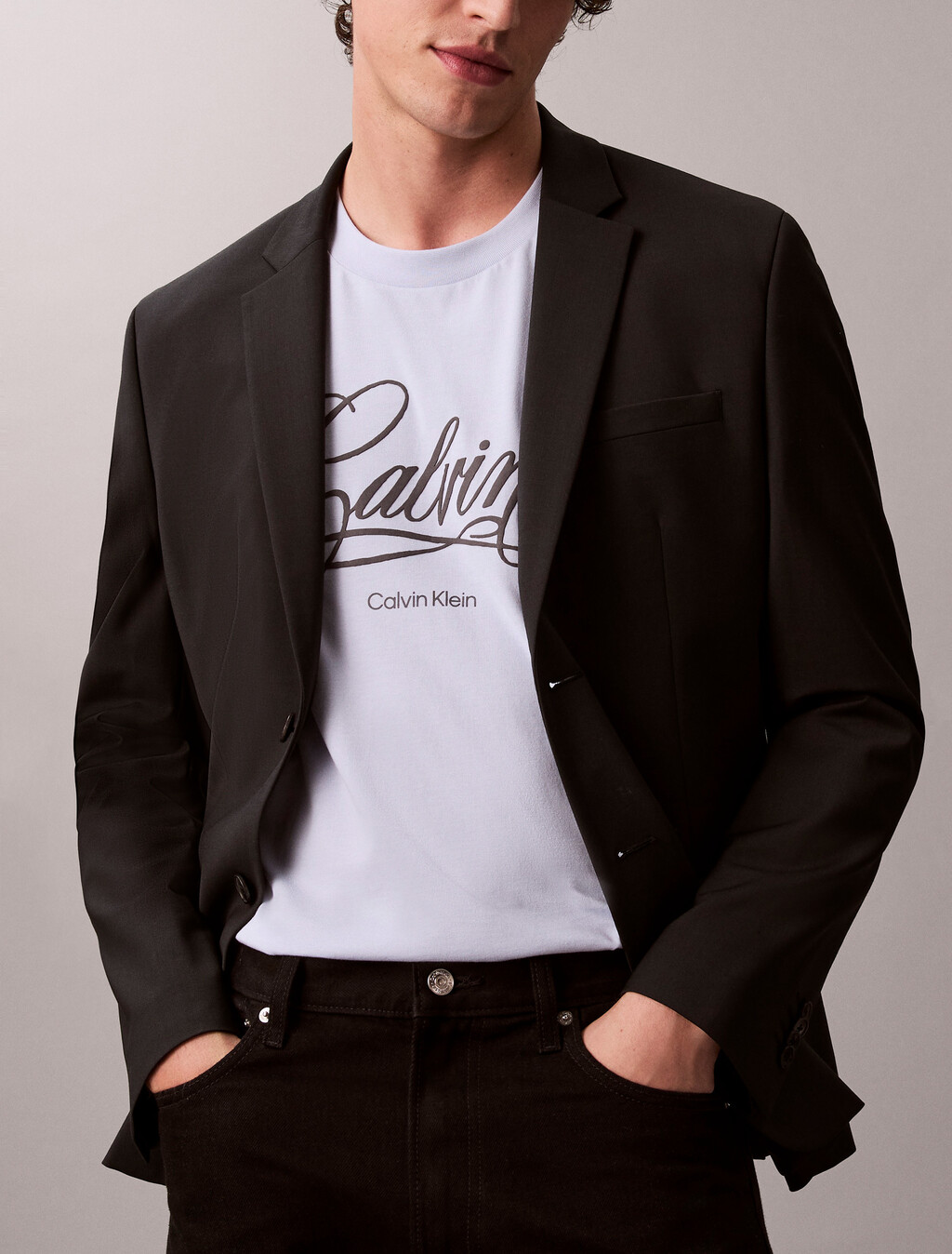 Script Logo Graphic Relaxed T-Shirt, Casual Blue, hi-res