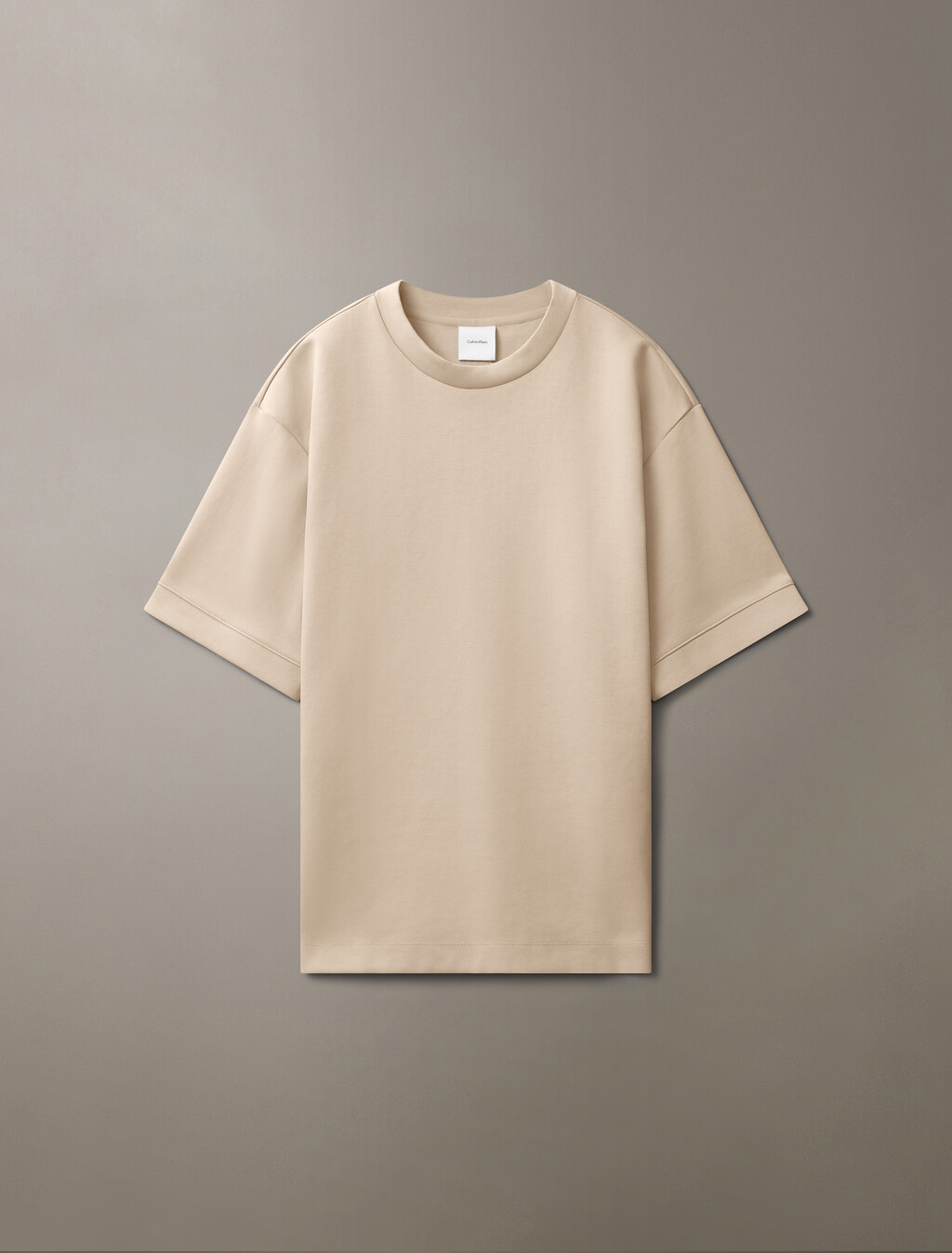 Combed Lightweight Interlock Cotton Crewneck T-Shirt, Crockery, hi-res