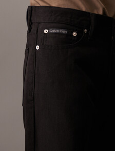 黑色標準直筒牛仔褲, Denim Black, hi-res