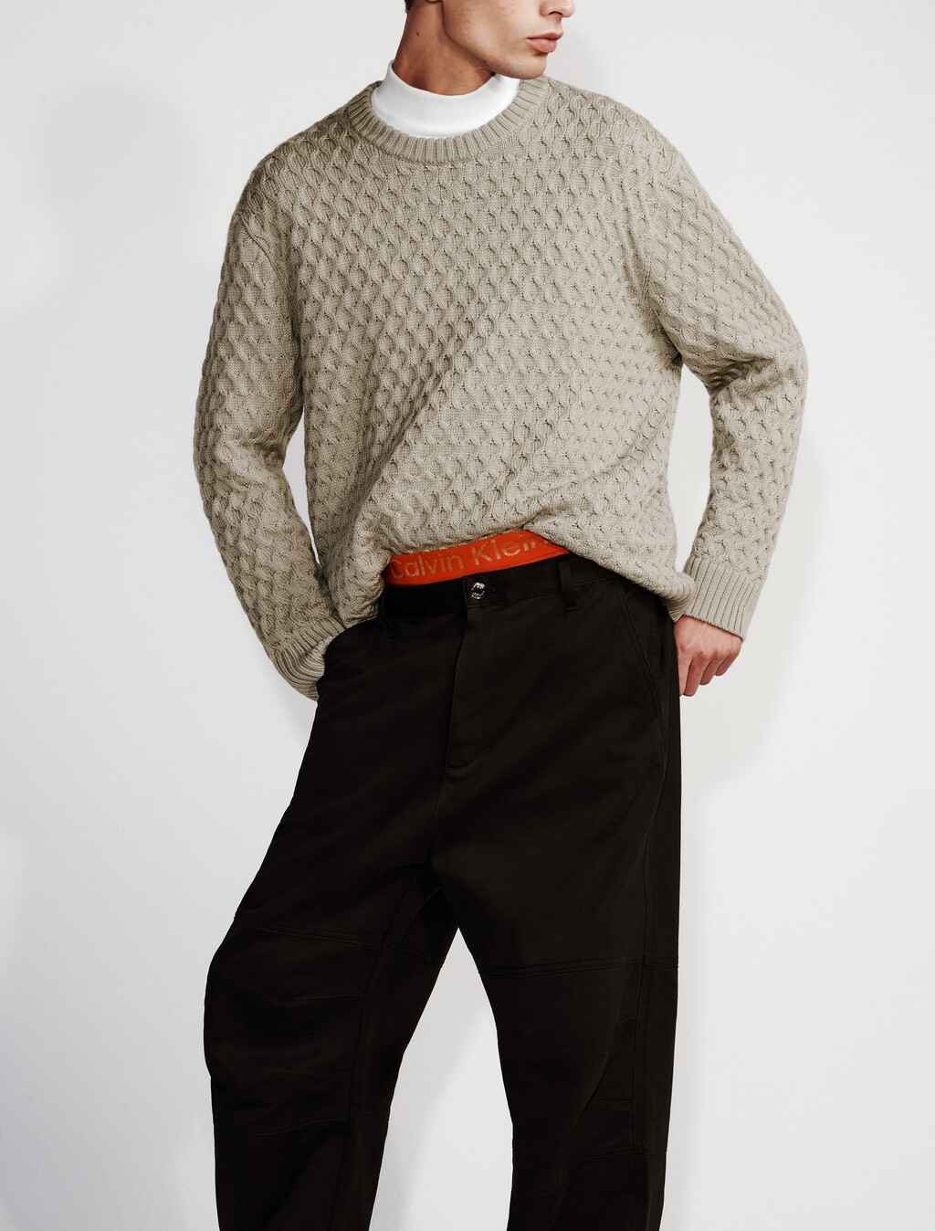 Wide Leg Chinos, Black, hi-res