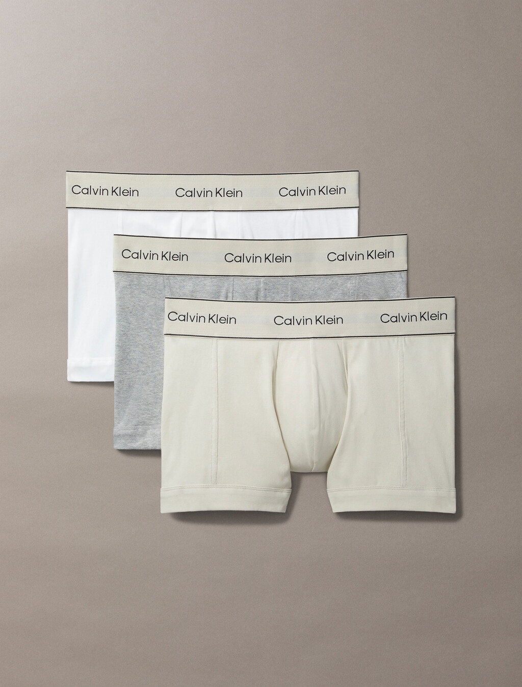 Heritage 彈性棉質平口內褲 3 件組, Oyster Gray/Grey Heather/White, hi-res