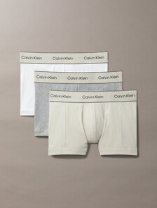 Heritage 彈性棉質平口內褲 3 件組, Oyster Gray/Grey Heather/White, hi-res