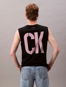 Pride Viva Love 圖案寬版背心, Black, hi-res