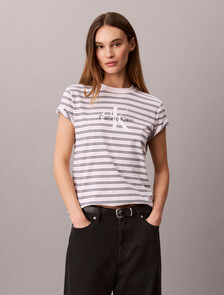 Striped Monogram Logo T-Shirt, Dylan Stripe Crystal Blush, hi-res
