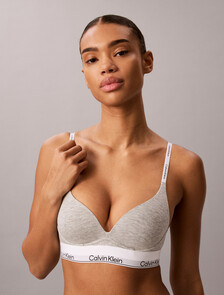 Wirefree Push Up Bra - Icon Cotton Modal, Grey Heather, hi-res