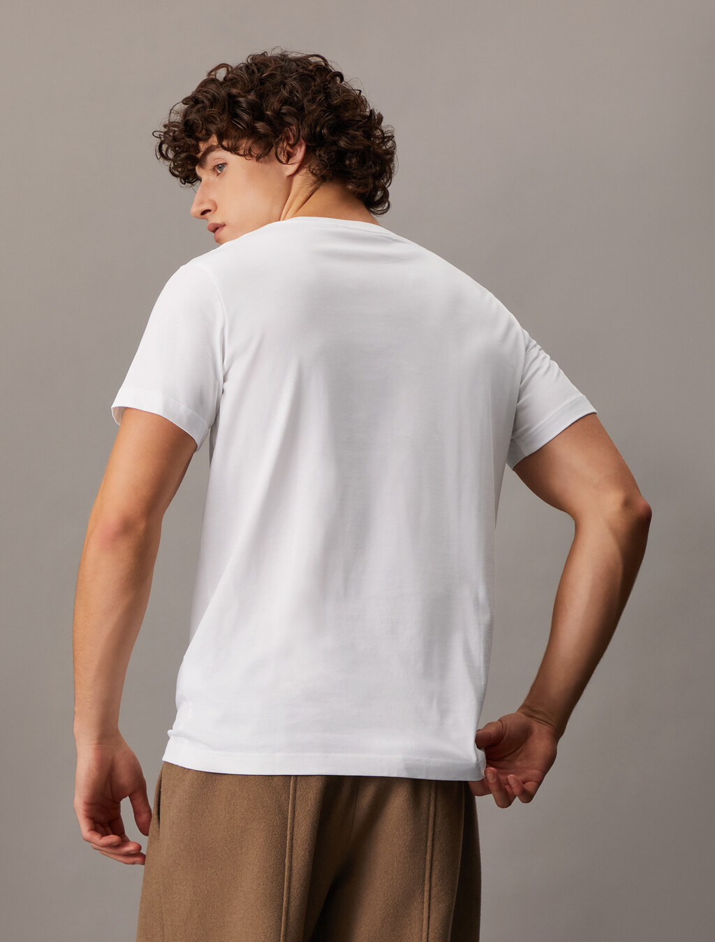 Core Smooth Cotton Monogram Tee, Bright White, hi-res