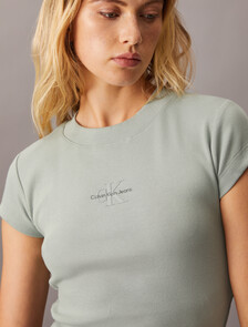 MONOGRAM BABY TEE, Slate Gray, hi-res