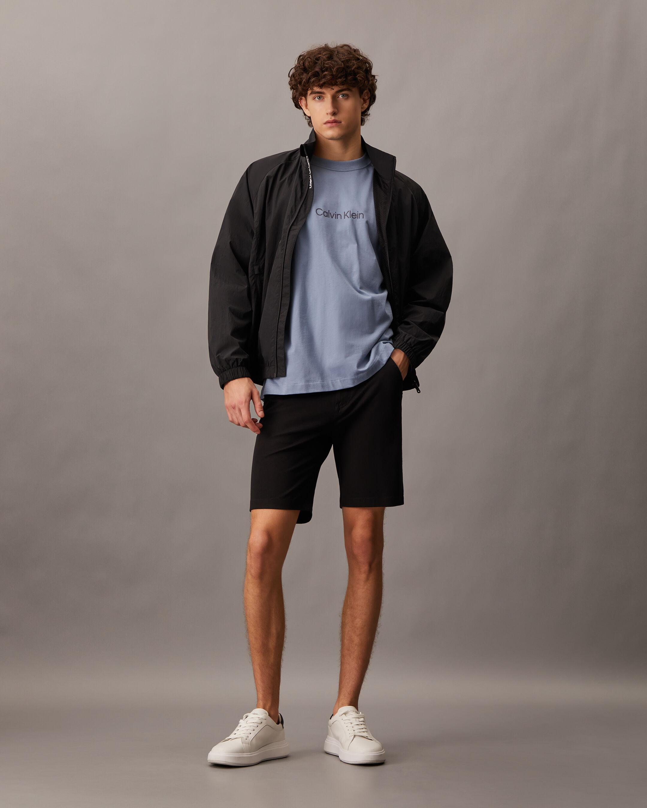 Calvin Klein ドライバーズニット エルボーパッチ ブラック