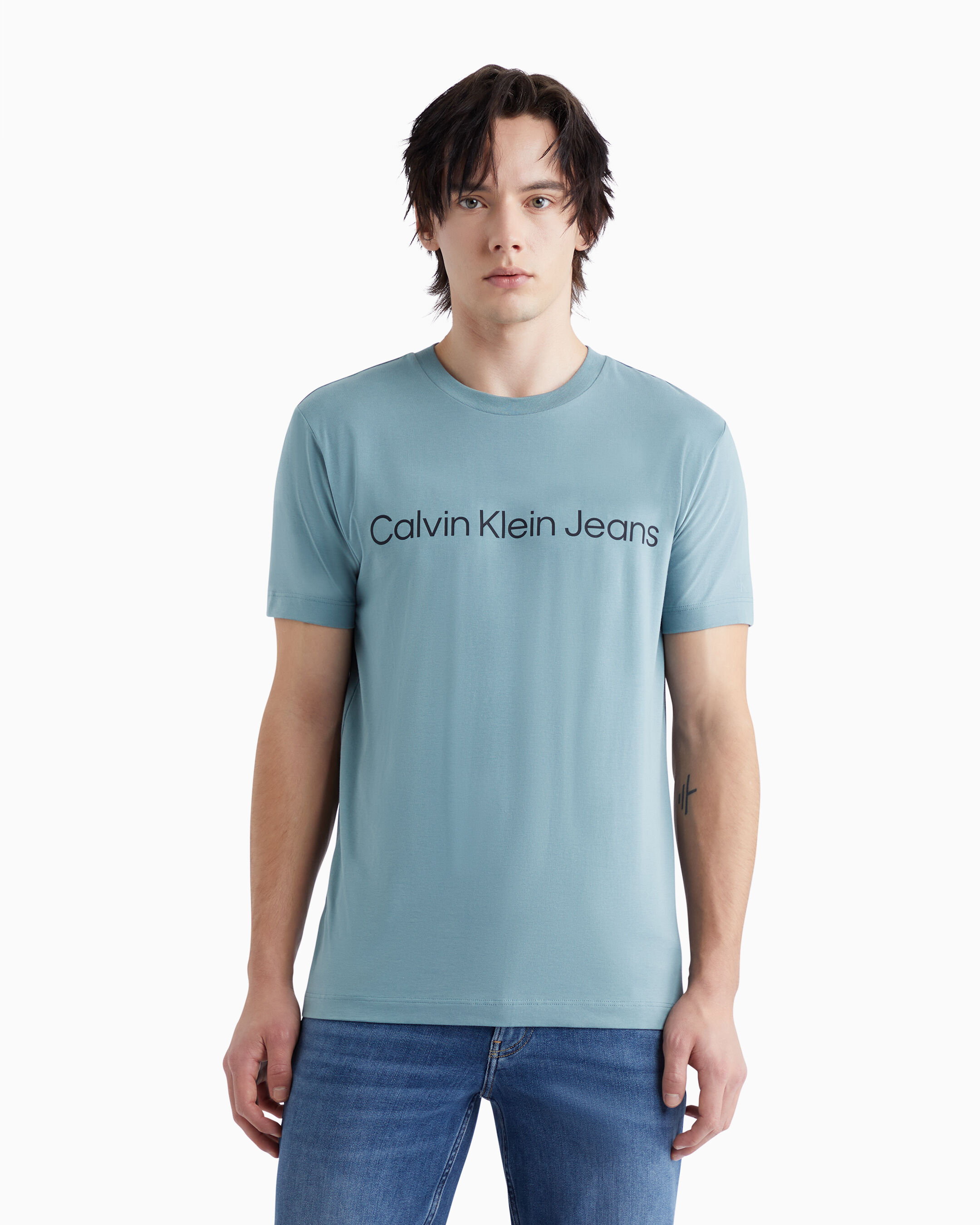 Institutional Logo Slim Tee blue Calvin Klein Taiwan