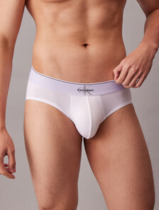 Graphic Monogram Cotton Stretch Briefs, Black/Misty Grey/White, hi-res