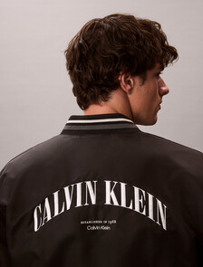 Varsity Logo Bomber Jacket, Black, hi-res