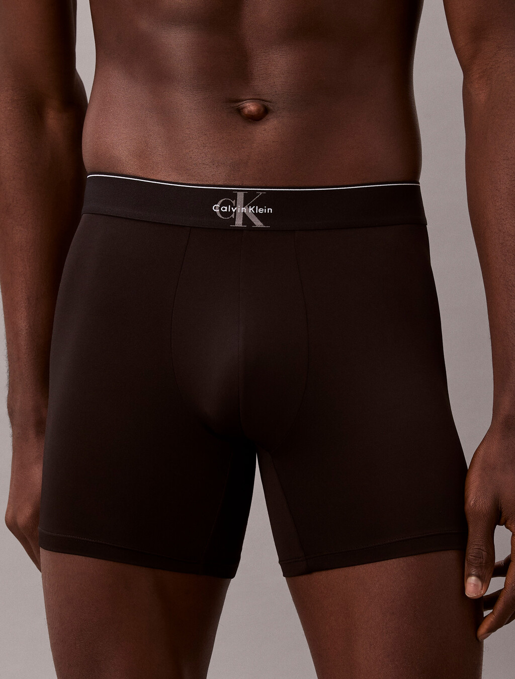 Monogram 超細纖維彈性低腰四角內褲, Black, hi-res