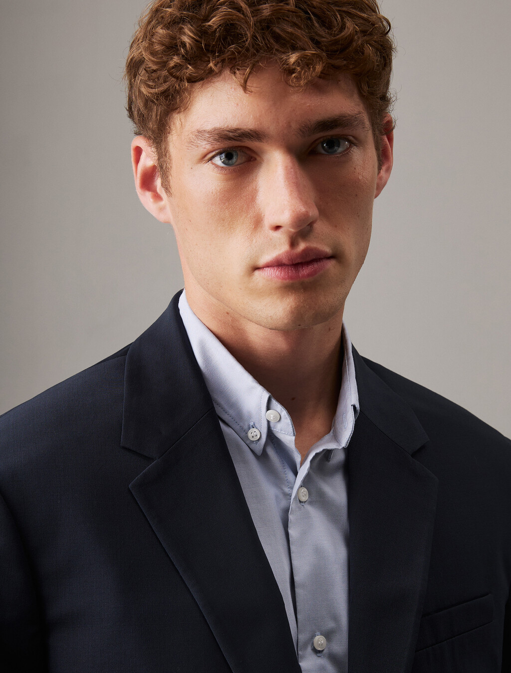 Refined Wool Blend Slim Blazer, Dark Sapphire, hi-res