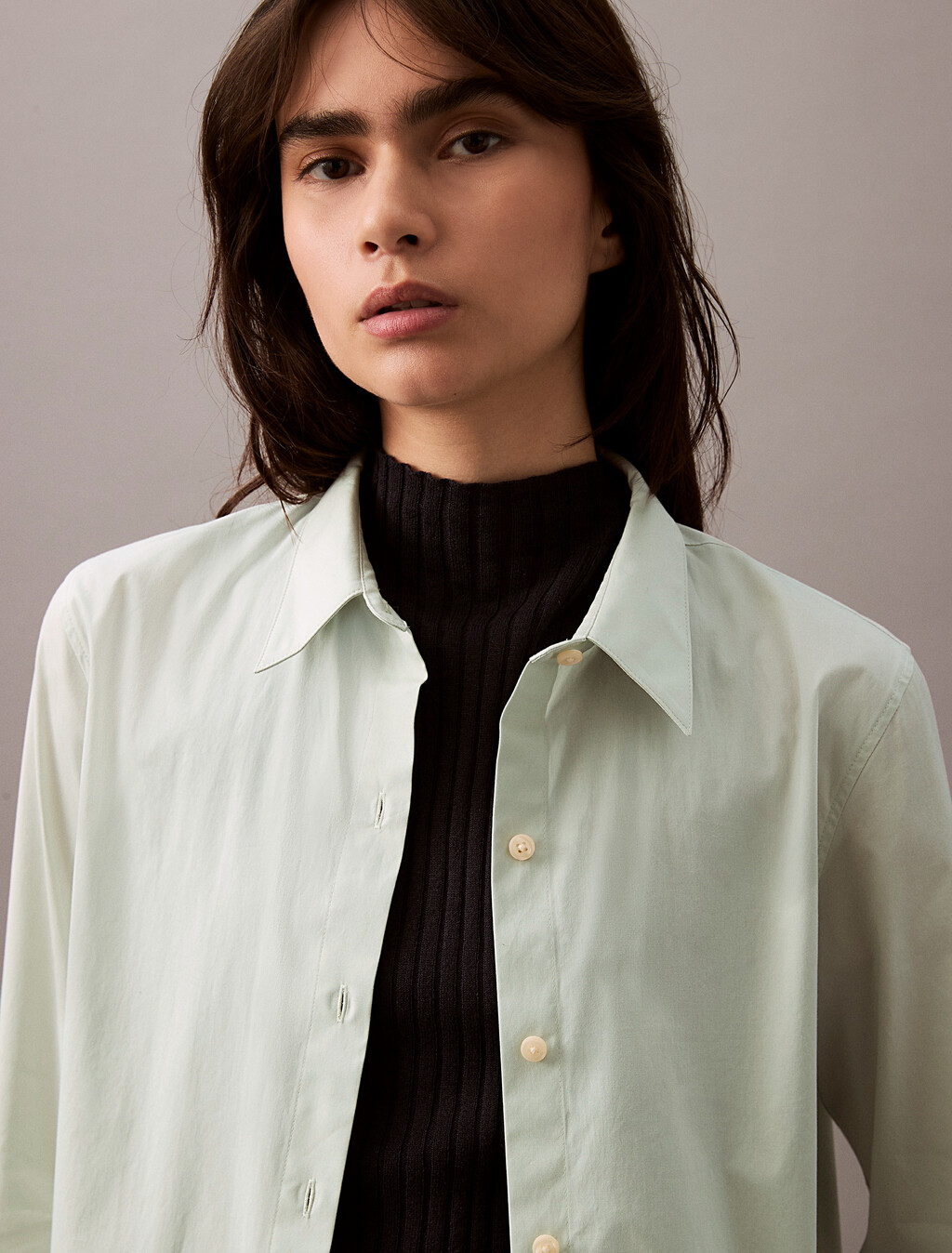 Poplin Classic Stretch Button-Down Shirt, Green Tint, hi-res