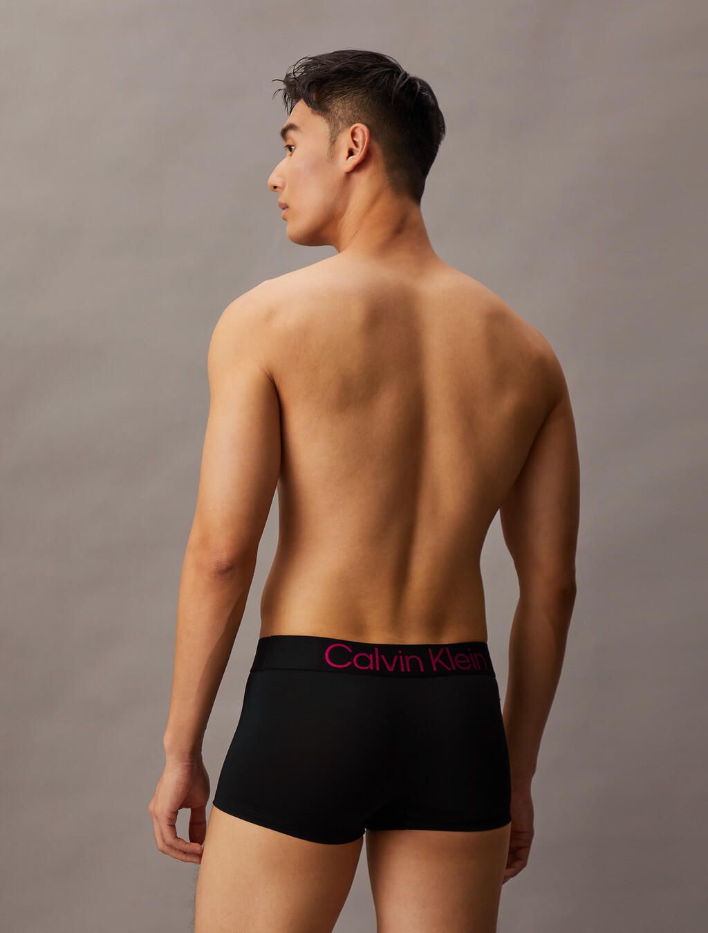 3 件套組對比標誌低腰平口內褲, black w high rise logo/black w petunia pink logo/b, hi-res