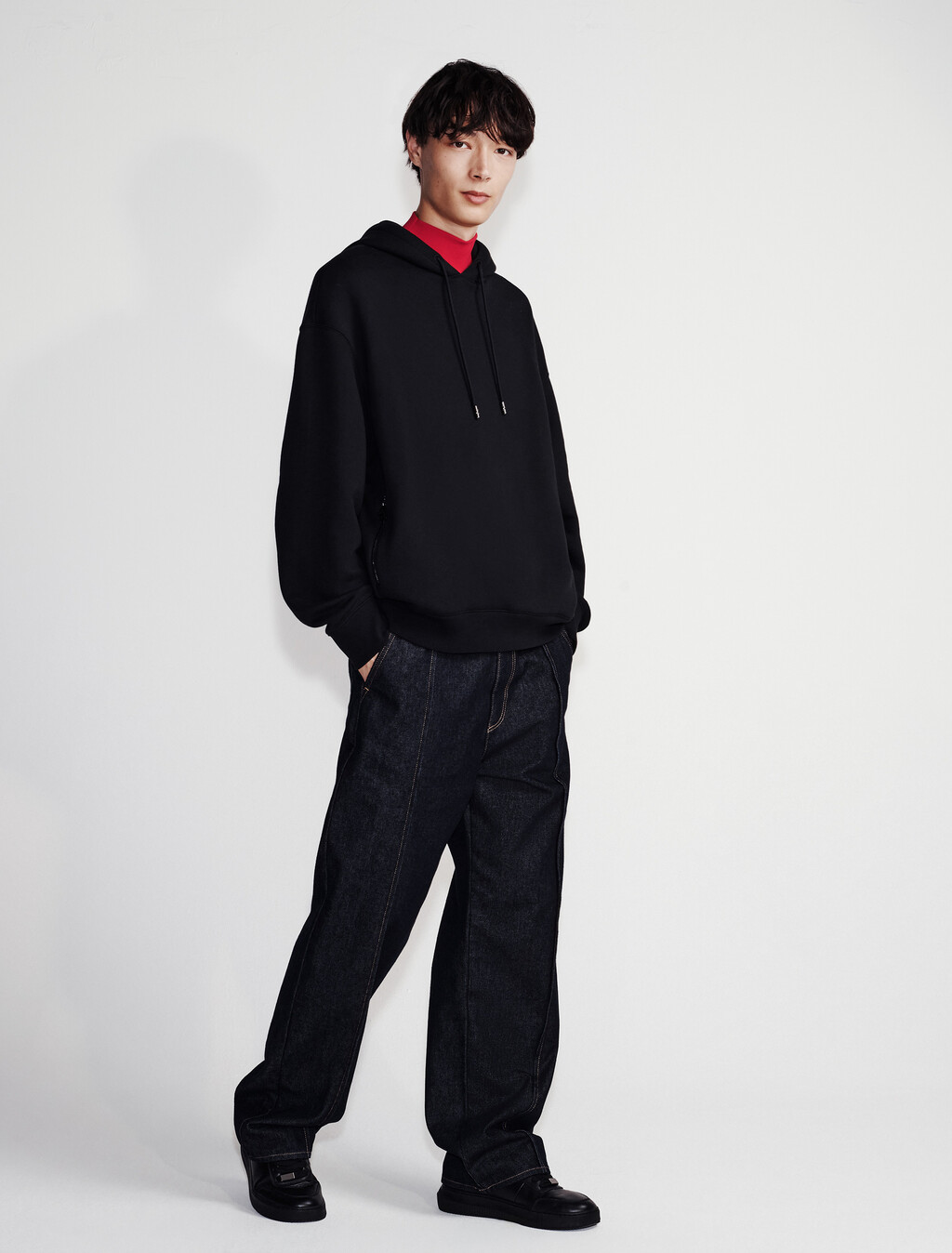 Lux Terry Hoodie, Black, hi-res