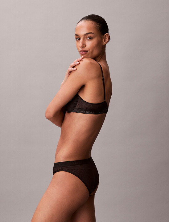 Icon 標誌蕾絲薄半杯式胸罩