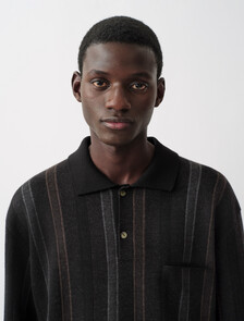 Cole Jacquard Polo, STONED BLACK, hi-res