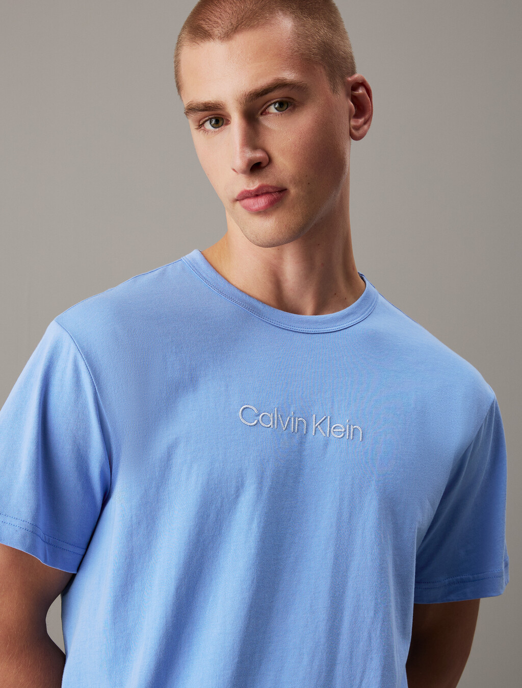 100% Cotton Crewneck Sleep T-Shirt, Glacier, hi-res