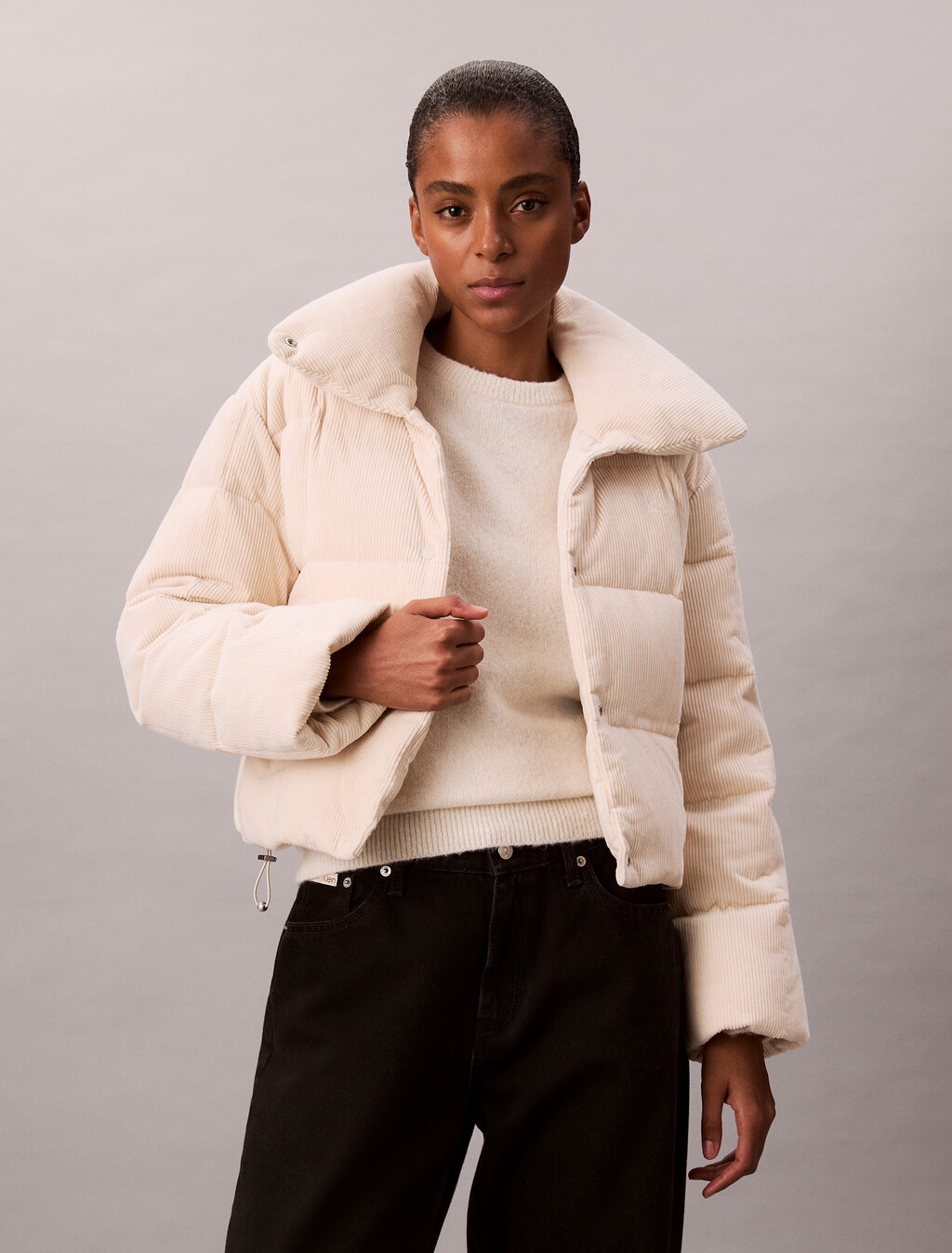 Corduroy Down Puffer Jacket, Birch, hi-res