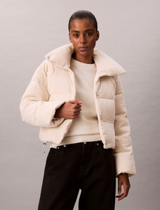 Corduroy Down Puffer Jacket, Birch, hi-res