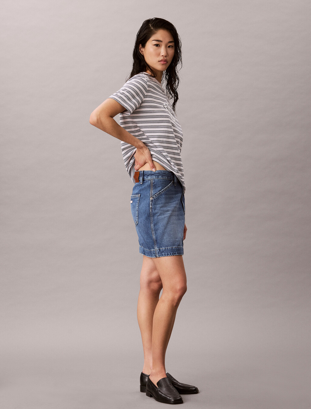 Striped Monogram Logo T-Shirt, Dylan Stripe Sweet Blue, hi-res