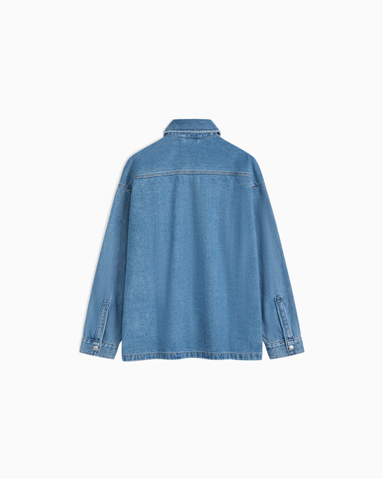 Boxy Utility Denim Shirt Jacket